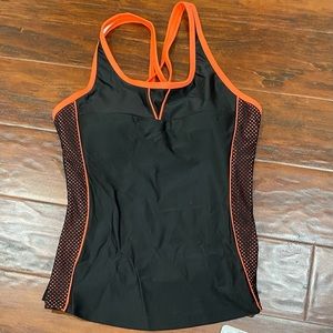 Brand New Tankini Black and Orange Size S